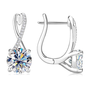 Moissanite Infinity Leverback Hoop Earrings - Perimade & Co.