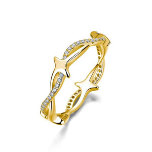 Moissanite Intertwined Star Eternity Band Ring - Perimade & Co.