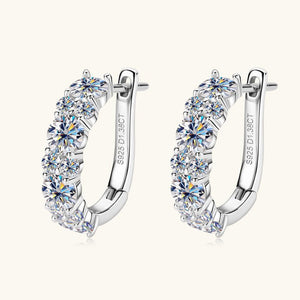 Moissanite Latch Back Huggie Hoop Earrings - Perimade & Co.