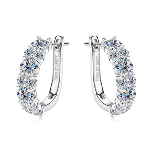 Moissanite Latch Back Huggie Hoop Earrings - Perimade & Co.