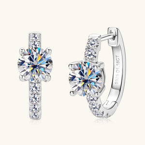 Moissanite Latch Back Huggie Hoop Earrings - Perimade & Co.