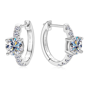 Moissanite Latch Back Huggie Hoop Earrings - Perimade & Co.