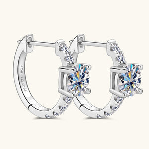 Moissanite Latch Back Huggie Hoop Earrings - Perimade & Co.