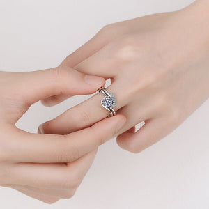 Moissanite Leaf Bypass Engagement Ring - Perimade & Co.