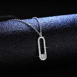 Moissanite Locker Paperclip Pendant Necklace - Perimade & Co.