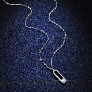 Moissanite Locker Paperclip Pendant Necklace - Perimade & Co.