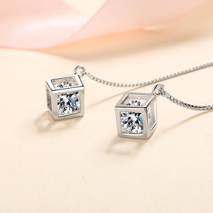 Moissanite Magic Cube Threader Earrings - Perimade & Co.