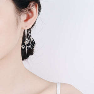 Moissanite Magic Cube Threader Earrings - Perimade & Co.