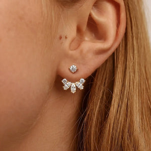 Moissanite Marquise Fan Ear Jacket Earrings - Perimade & Co.