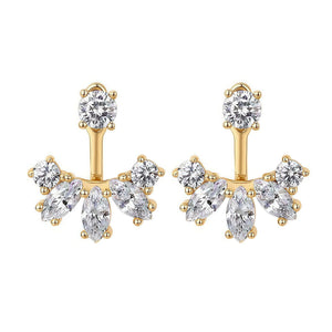 Moissanite Marquise Fan Ear Jacket Earrings - Perimade & Co.
