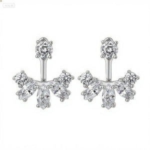Moissanite Marquise Fan Ear Jacket Earrings - Perimade & Co.