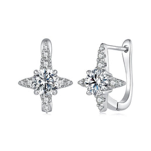 Moissanite North Star Huggie Hoop Earrings - Perimade & Co.