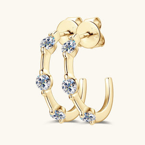 Moissanite Open Half Hoop Wedding Earrings - Perimade & Co.