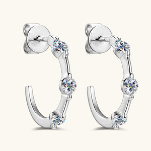 Moissanite Open Half Hoop Wedding Earrings - Perimade & Co.