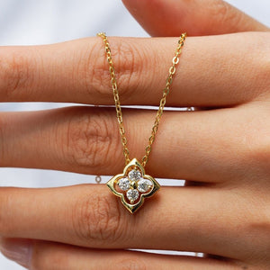 Moissanite Openwork Clover Charm Necklace - Perimade & Co.