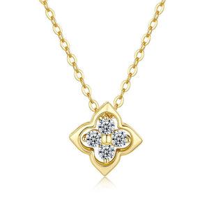 Moissanite Openwork Clover Charm Necklace - Perimade & Co.