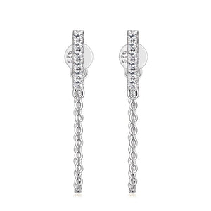 Moissanite Pave Bajoran Chain Drop Earrings - Perimade & Co.