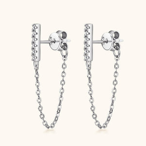 Moissanite Pave Bajoran Chain Drop Earrings - Perimade & Co.