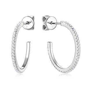 Moissanite Pave C Hoop Statement Earrings - Perimade & Co.