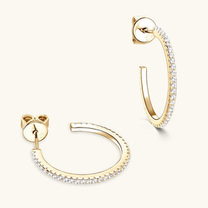 Moissanite Pave C Hoop Statement Earrings - Perimade & Co.