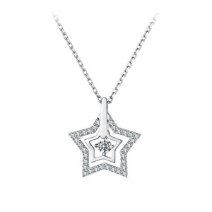 Moissanite Pave Layered Star Charm Necklace - Perimade & Co.