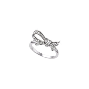 Moissanite Pave Ribbon Bow Knot Open Ring - Perimade & Co.