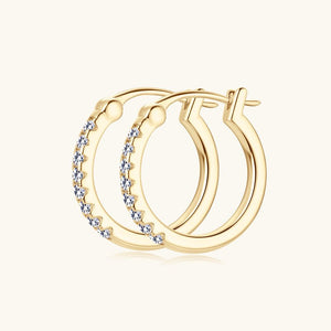 Moissanite Pave Setting Huggie Hoop Earrings - Perimade & Co.