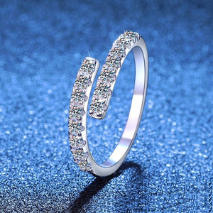 Moissanite Pavé Spiral Bypass Eternity Ring - Perimade & Co.