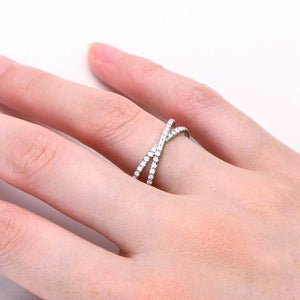 Moissanite Pave Split Wedding Band Ring - Perimade & Co.