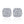 Square-shaped earrings with sparkling stones on a white background
