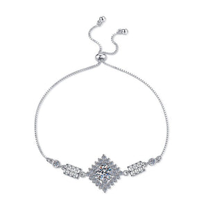 Moissanite Rhombus Solitaire Bolo Bracelet - Perimade & Co.