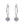 Pair of silver earrings with clear gemstones on a white background