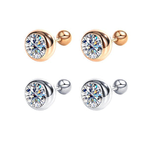 Moissanite Screw Back Wedding Stud Earrings - Perimade & Co.