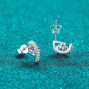 Moissanite Solitaire Bar Intersect Stud Earrings - Perimade & Co.