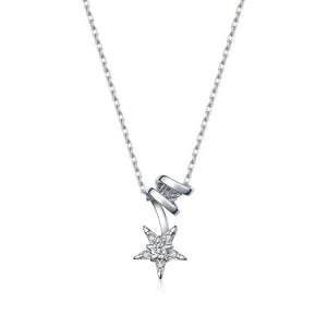 Moissanite Star Twist Ribbon Charm Necklace - Perimade & Co.