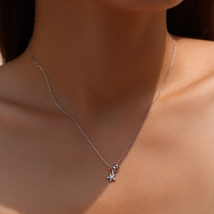 Moissanite Star Twist Ribbon Charm Necklace - Perimade & Co.