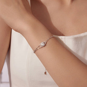 Moissanite Teardrop Halo Layer Chain Bracelet - Perimade & Co.