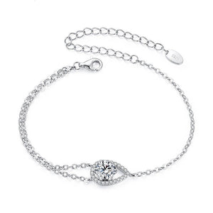 Moissanite Teardrop Halo Layer Chain Bracelet - Perimade & Co.