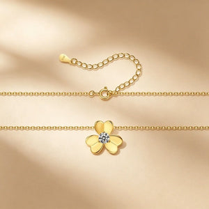 Moissanite Three Leaf Clover Charm Necklace - Perimade & Co.
