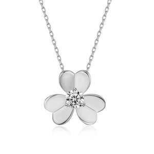 Moissanite Three Leaf Clover Charm Necklace - Perimade & Co.