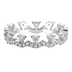 Moissanite Tiara Crown Wave Stack Band Ring - Perimade & Co.