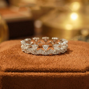 Moissanite Tiara Crown Wave Stack Band Ring - Perimade & Co.