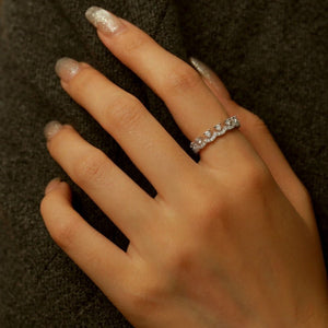 Moissanite Tiara Crown Wave Stack Band Ring - Perimade & Co.