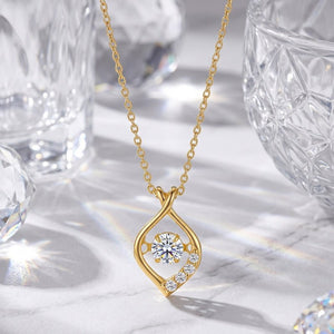 Moissanite Twisted Teardrop Charm Necklace - Perimade & Co.