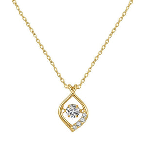 Moissanite Twisted Teardrop Charm Necklace - Perimade & Co.