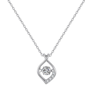 Moissanite Twisted Teardrop Charm Necklace - Perimade & Co.