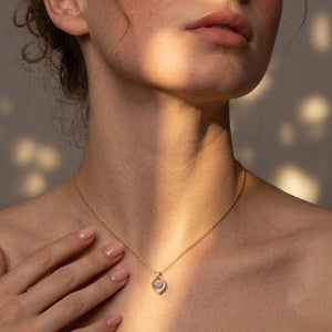 Moissanite Twisted Teardrop Charm Necklace - Perimade & Co.
