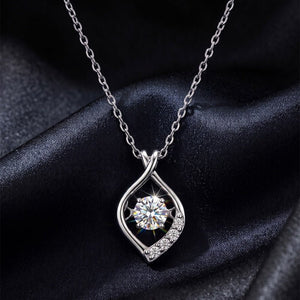 Moissanite Twisted Teardrop Charm Necklace - Perimade & Co.