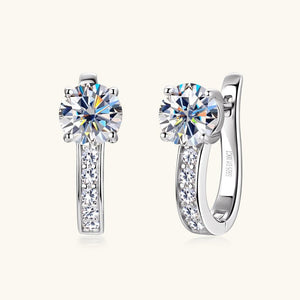 Moissanite U - Shape Huggie Hoop Earrings - Perimade & Co.