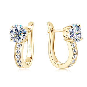 Moissanite U - Shape Huggie Hoop Earrings - Perimade & Co.
